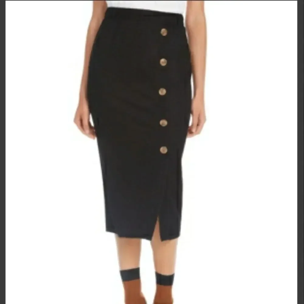 BCX Juniors' Textured-Knit Side-Button Skirt Sz Sm